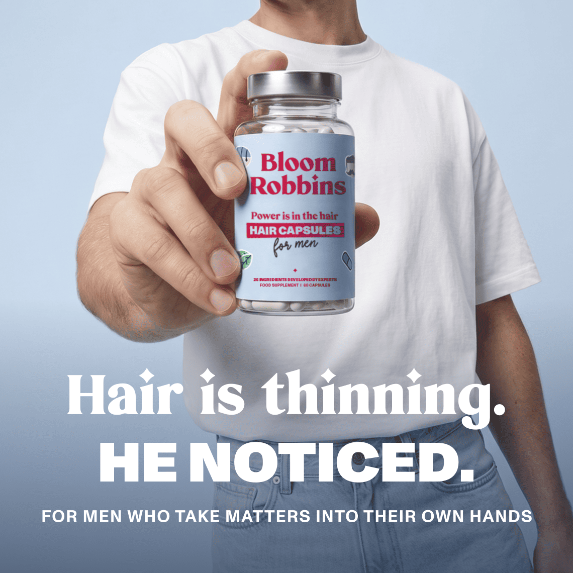 Capsule per capelli con biotina per uomo