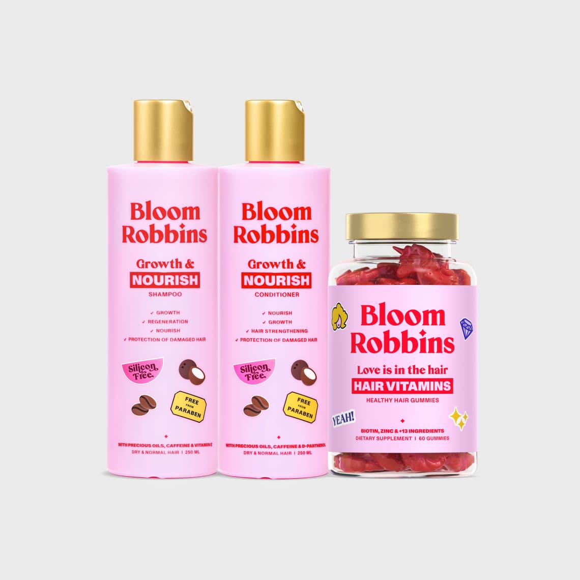 Trio per nutrimento profondo e crescita dei capelli
